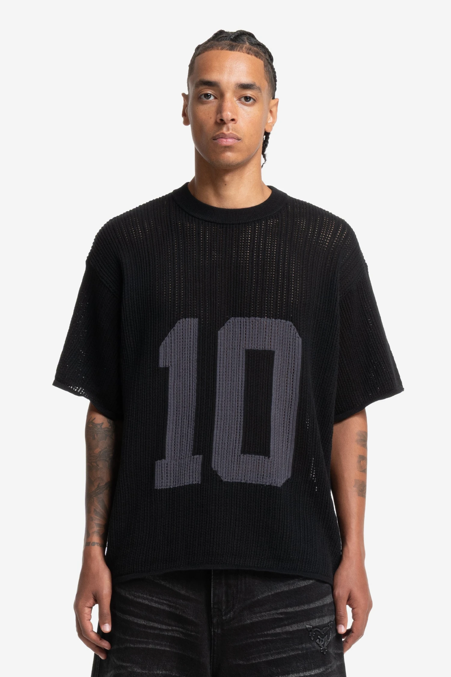 KNIT TEE JERSEY BLACK 4 KNIT TEE JERSEY BLACK - Image 4