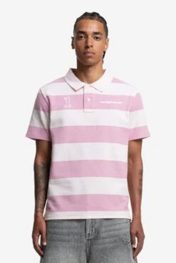STRIPED POLO SHIRT PINK -Ralph Lauren Clothing Store 0059 AM 2025 03845 Top