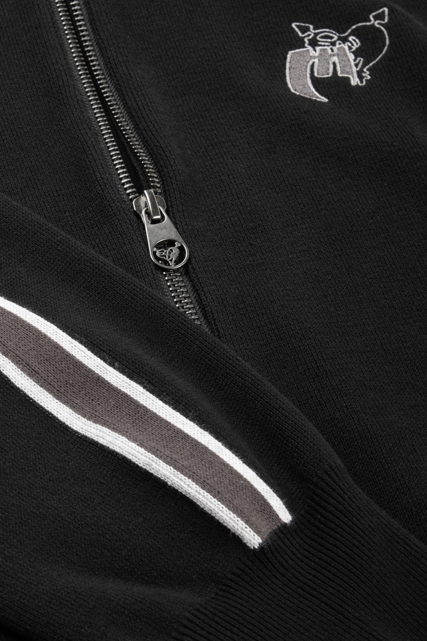 KNIT TRACK JACKET BLACK 2 KNIT TRACK JACKET BLACK - Image 2