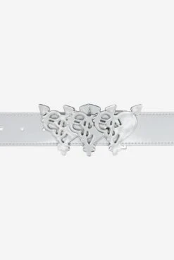 TRIPLE HEART BELT SHINY LIGHT GREY -Ralph Lauren Clothing Store 25 5 2422 3