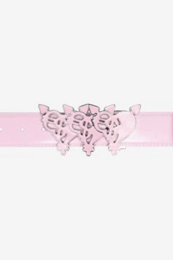 TRIPLE HEART BELT SHINY LIGHT PINK -Ralph Lauren Clothing Store 25 5 2425 3