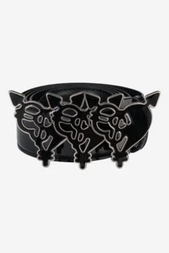 TRIPLE HEART BELT SHINY BLACK