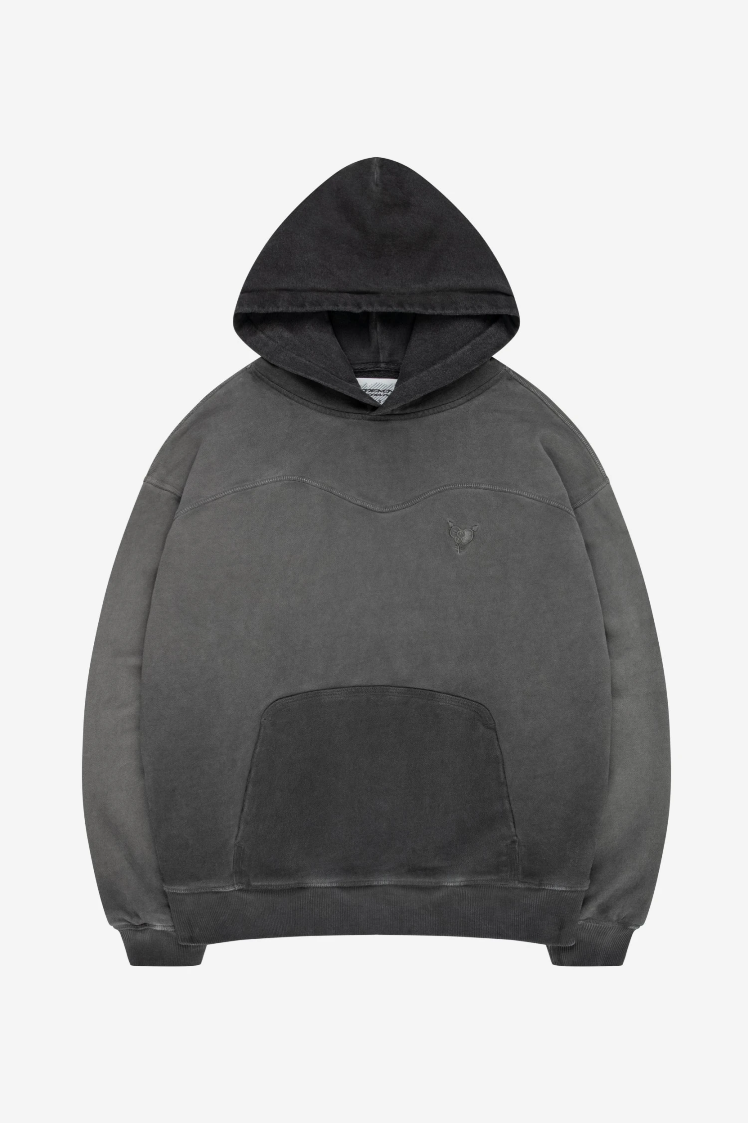 STACKS HOODIE OIL WASHED BLACK 1 STACKS HOODIE OIL WASHED BLACK