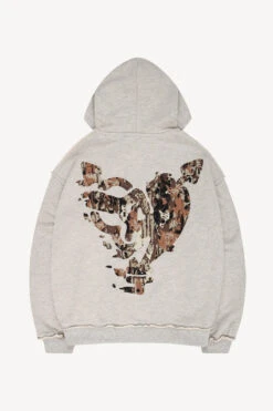 MONEY CALLING FLATLOOK HOODIE GREY MELANGE -Ralph Lauren Clothing Store Back