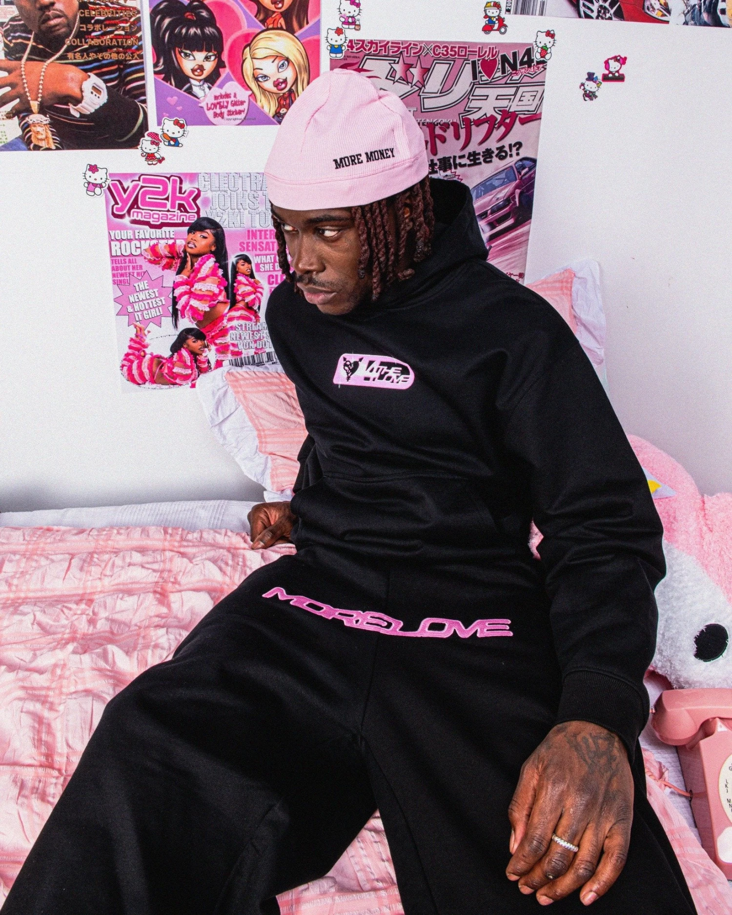 MORE LOVE HOODIE BLACK 3 MORE LOVE HOODIE BLACK - Image 3