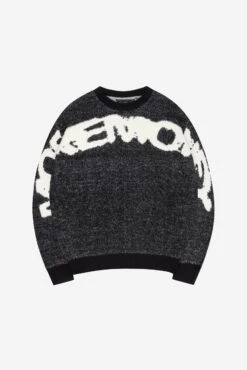 FURRY KNIT SWEATER BLACK