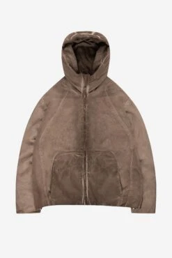 OIL WASHED PUFFER JACKET BROWN
