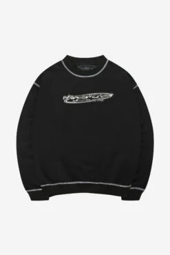 FLATLOCK BASE SWEATER BLACK
