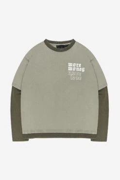 LAYERED LONGLSEEVE WASHED MUD