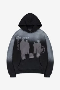 LOST BOND HOODIE BLACK SPRAY WASHED