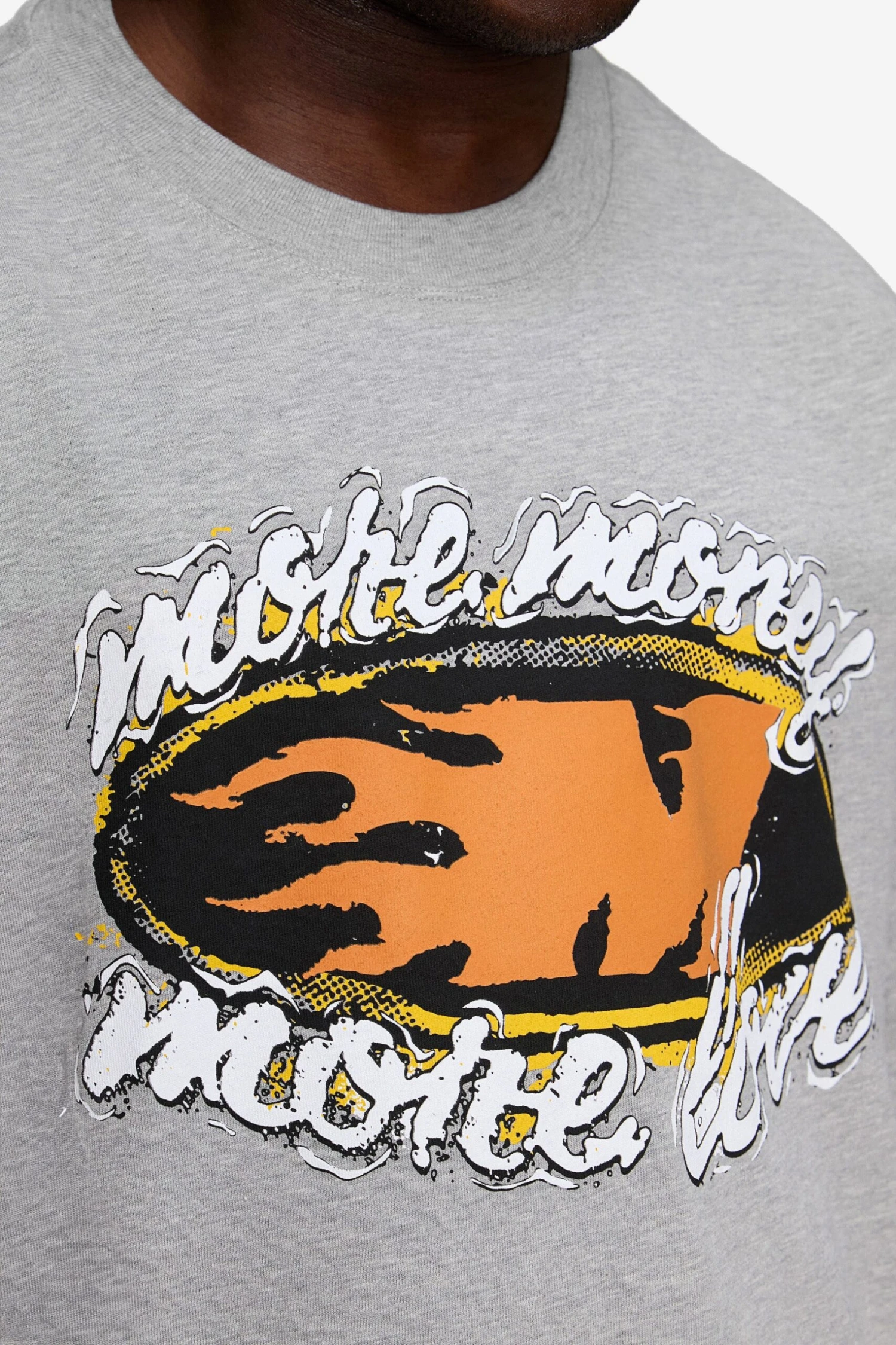 FLAMING M TEE GREY MELANGE 4 FLAMING M TEE GREY MELANGE - Image 4