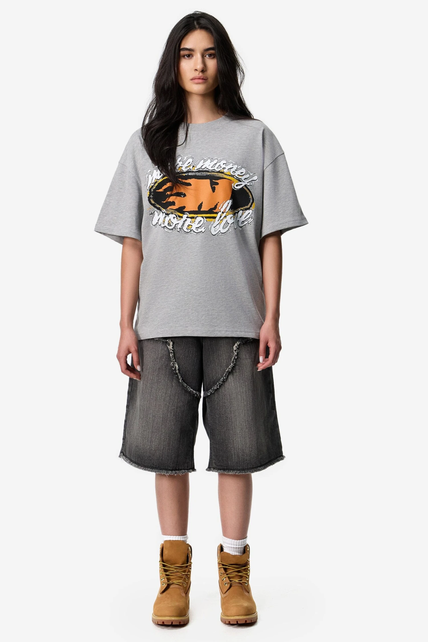 FLAMING M TEE GREY MELANGE 6 FLAMING M TEE GREY MELANGE - Image 6