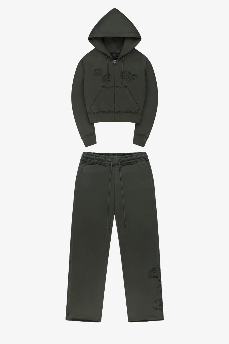 RAW EDGE GIRLS ZIP MUD + RAW EDGE GIRLS JOGGER MUD 1 RAW EDGE GIRLS ZIP MUD + RAW EDGE GIRLS JOGGER MUD