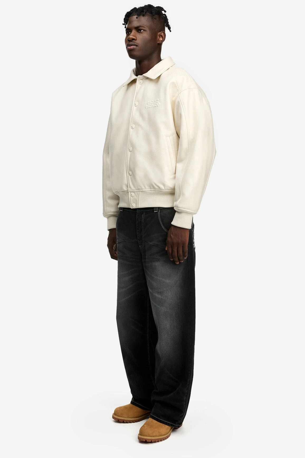 HEAVY HEART LEATHER JACKET WHITE 2 HEAVY HEART LEATHER JACKET WHITE - Image 2