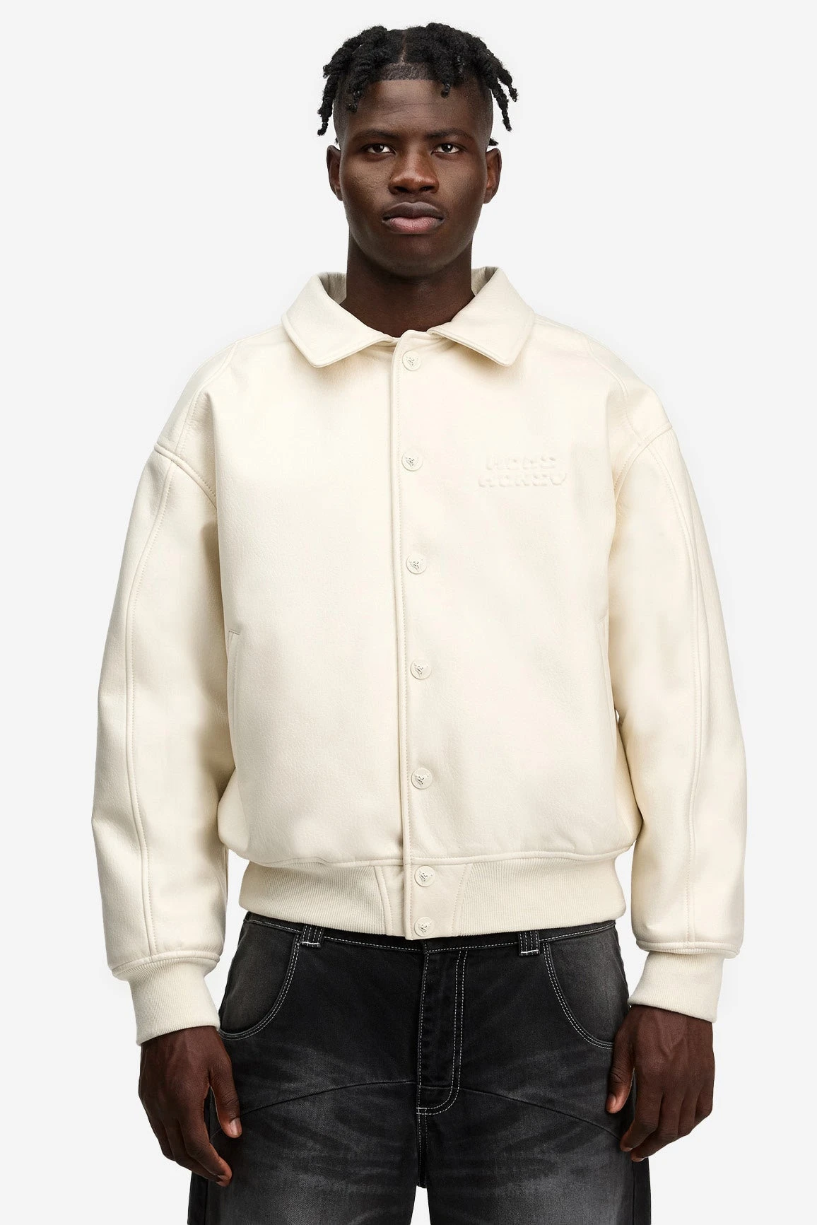 HEAVY HEART LEATHER JACKET WHITE 3 HEAVY HEART LEATHER JACKET WHITE - Image 3