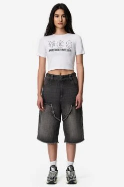 MORE MONEY YES CROP TOP WHITE -Ralph Lauren Clothing Store MOREMONEYYESCROPTOPWHITE 1