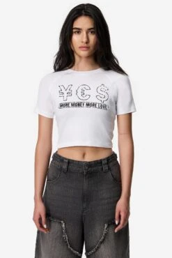 MORE MONEY YES CROP TOP WHITE -Ralph Lauren Clothing Store MOREMONEYYESCROPTOPWHITE 2