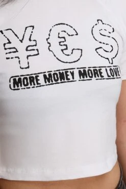 MORE MONEY YES CROP TOP WHITE -Ralph Lauren Clothing Store MOREMONEYYESCROPTOPWHITE 4