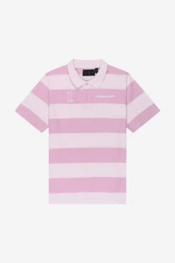 STRIPED POLO SHIRT PINK