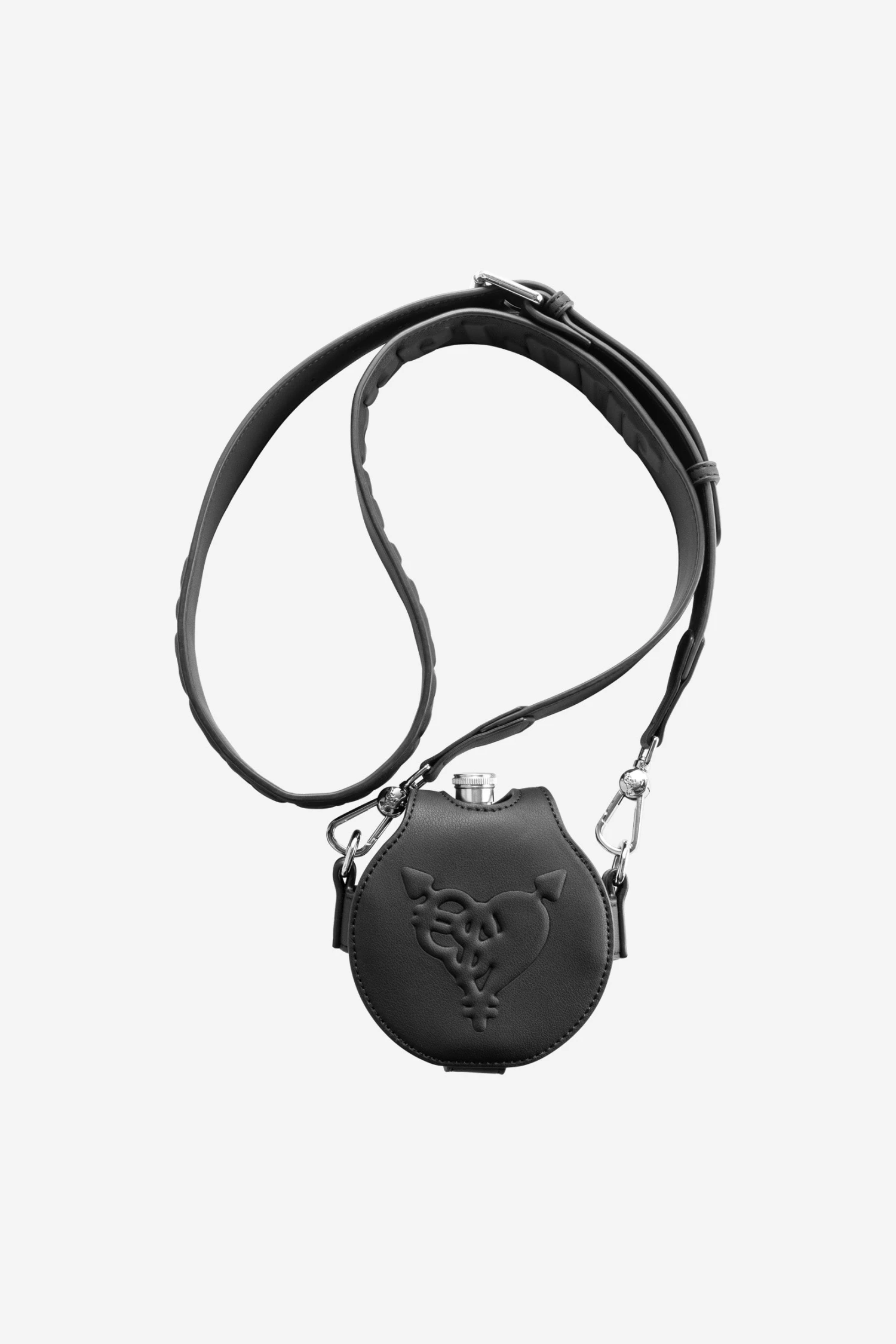PUNCHED HEART HIP FLASK BAG BLACK 2 PUNCHED HEART HIP FLASK BAG BLACK - Image 2
