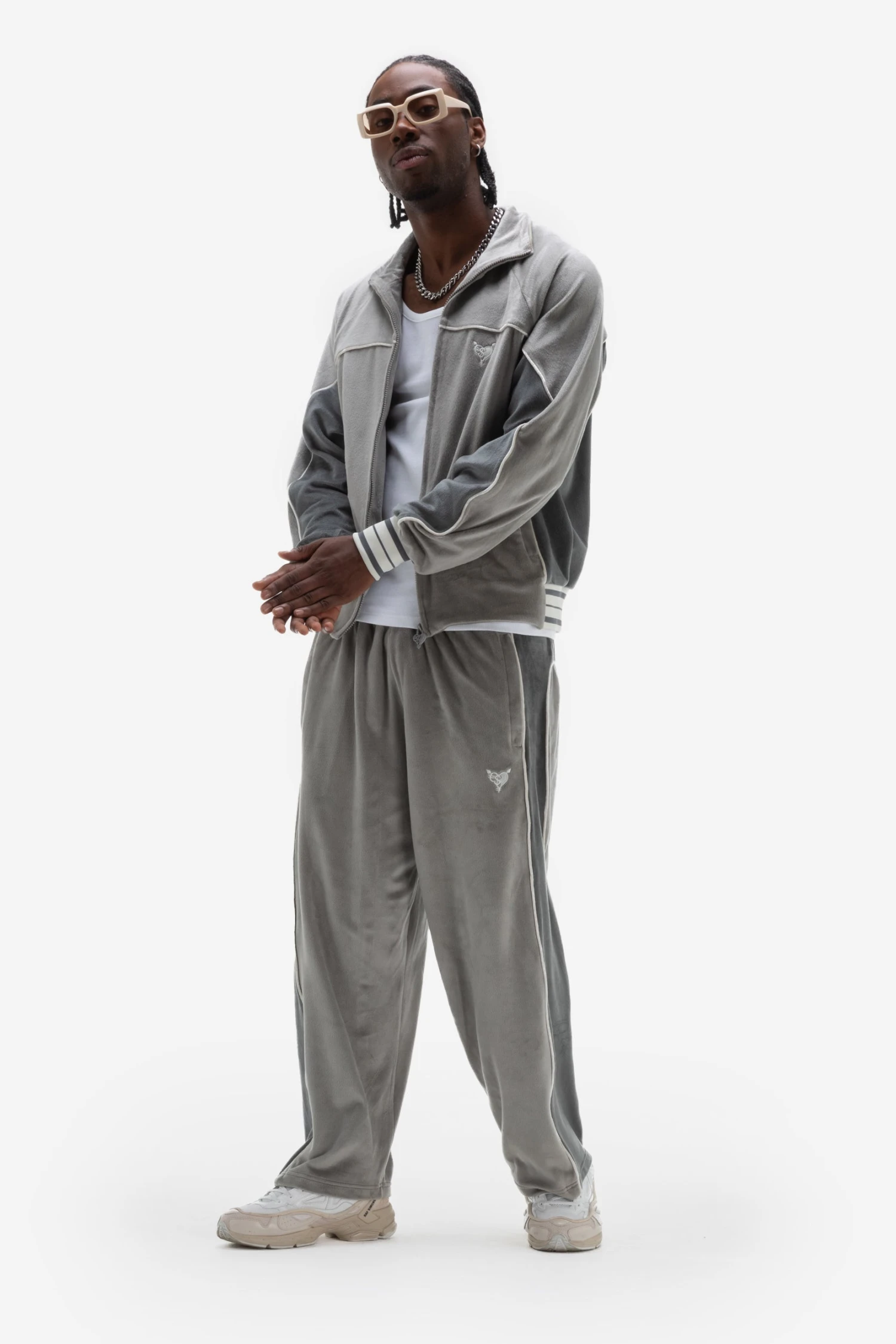 VELOUR JACKET GREY 2 VELOUR JACKET GREY - Image 2