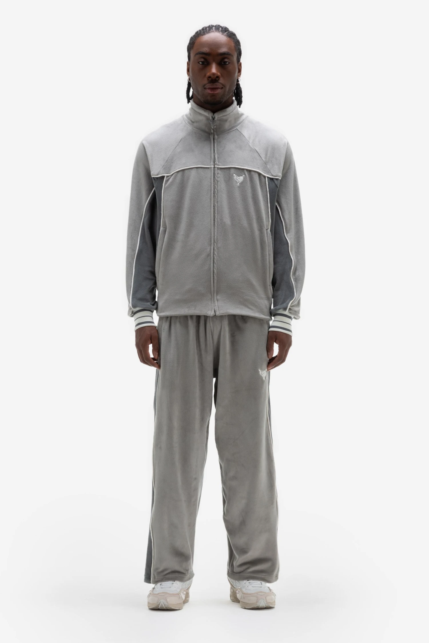 VELOUR JACKET GREY 6 VELOUR JACKET GREY - Image 6