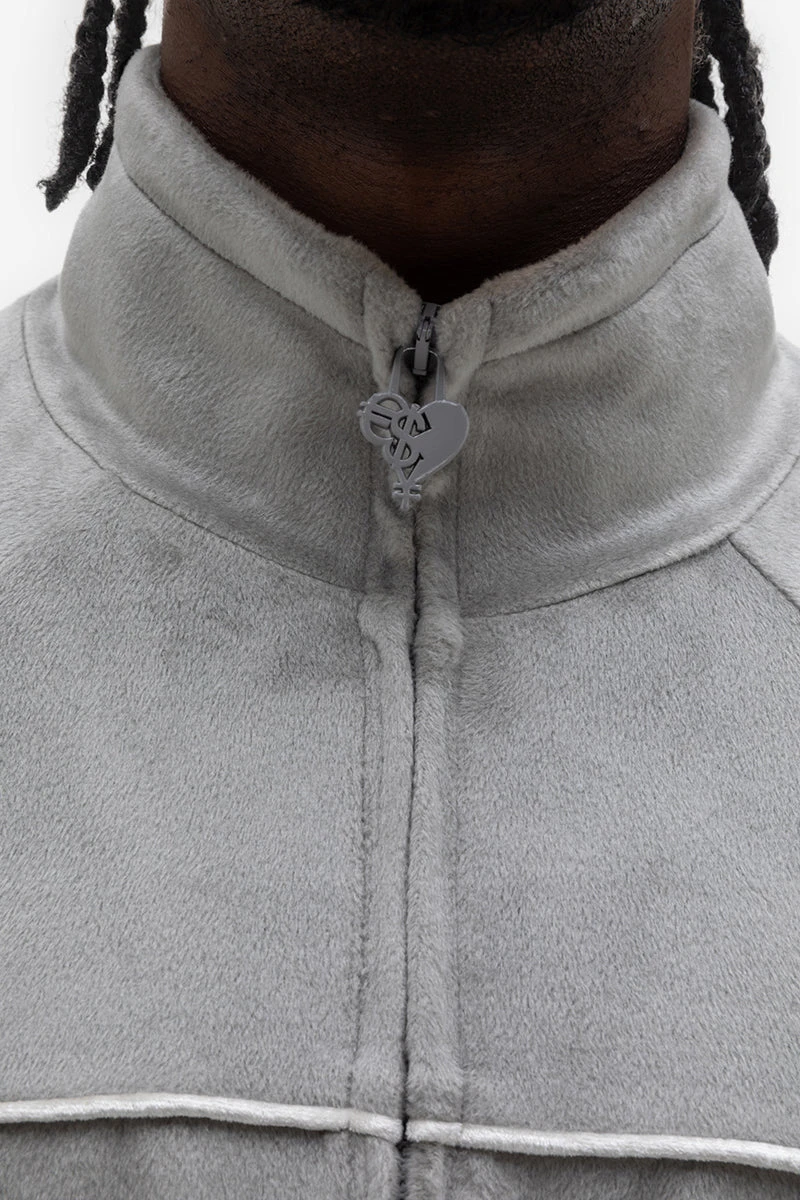 VELOUR JACKET GREY 4 VELOUR JACKET GREY - Image 4