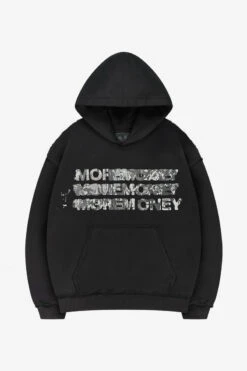 MONEY CALLING FLATLOCK HOODIE BLACK