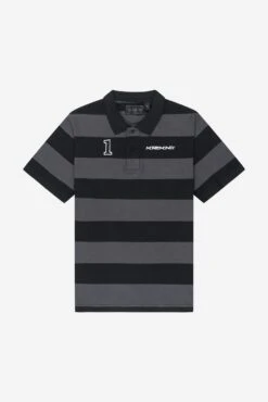 STRIPED POLO SHIRT BLACK